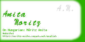anita moritz business card